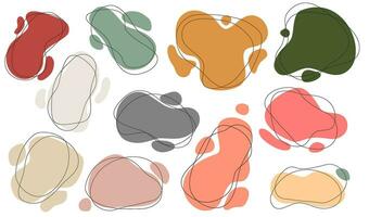 Organic shapes. Blob shape. organic abstract shape. abstract fluid shapes in pastel colors. vector