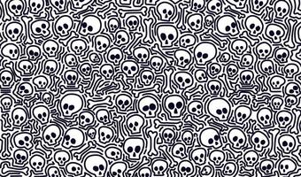 skull doodle background. skull pattern background. skull doodle wallpaper. skull doodle print fabric. vector