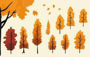 Autumn collection with tree element.Vector illustration for icon,sticker,printable,tattoo vector