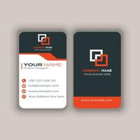 Modern Vertica double-sided round business card template. Vector mockup. Stationery design