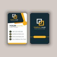 Modern Vertica double-sided round business card template. Vector mockup. Stationery design