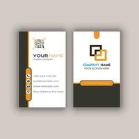 Modern Vertica double-sided round business card template. Vector mockup. Stationery design