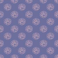 Seamless pattern with rose outline on the purple background vector