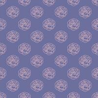 Seamless pattern with rose outline on the purple background vector