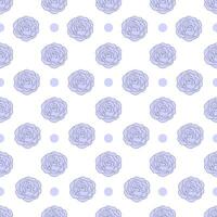 Seamless pattern with roses line on the dots texture background vector