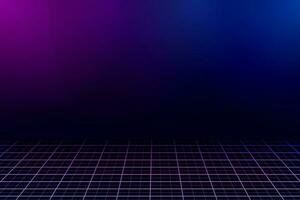 Retro futuristic sci-fi grid landscape background. Abstract digital cyberpunk 80s style vector