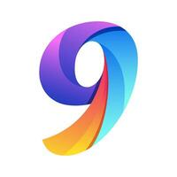 Number gradient colorful design illustration vector