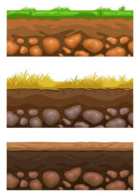 Seamless 2D Game Style Platform Seamless Design Set