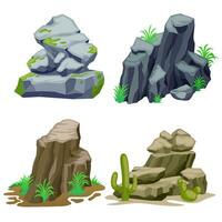 Old stone Illustration collection set with different texture vector