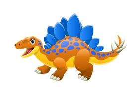 Stegosaurus Cute Cartoon Character Design vector