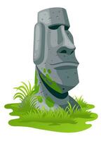 prima vector ilustración de moai estatuas en Pascua de Resurrección isla