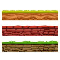 Set of Platforms Isolated For 2D Game Design vector