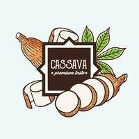 simple cassava packaging in an attractive style vector