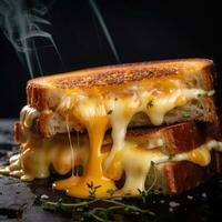 Grilled cheese sandwich. Generative Ai. photo