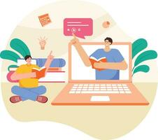 Online Learning Illustration vector