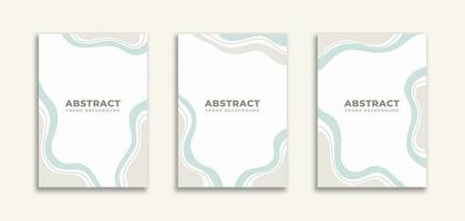 conjunto de 3 olas marco antecedentes a4 con azul y gris color tema. dinámica estilo para cubrir libro, folleto, pancartas ,folleto, carteles, marco, fronteras, presentaciones, volantes, publicidad vector