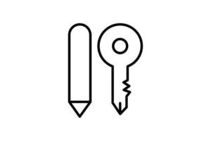 Keyword icon. Icon related to Search Engine Optimization. suitable for web site design, app, user interfaces. line icon style. Simple vector design editable