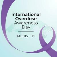 International Overdose Awareness Day design template good for celebration. ribbon design template. flat design. eps 10. vector