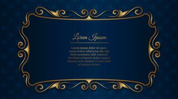 gold ornamental elegant frame, with pattern background vector