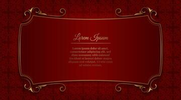 gold ornamental elegant frame, with pattern background vector