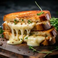 Grilled cheese sandwich. Generative Ai. photo