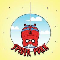 Spider Pork Pig Cartoon Character Free Vector Illustrations