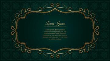 gold ornamental elegant frame, with pattern background vector