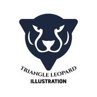 Simple Minimalist Triangle Tiger Jaguar Leopard Puma Head Face Icon Symbol Illustration vector