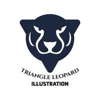 Simple Minimalist Triangle Tiger Jaguar Leopard Puma Head Face Icon Symbol Illustration vector