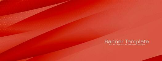 Modern red color wave style banner template vector