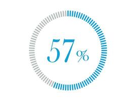 57 Percent Loading. 57 Percent circle diagrams Infographics vector, Percentage ready to use for web design. vector