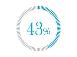 43 Percent Loading. 43 Percent circle diagrams Infographics vector, Percentage ready to use for web design. vector