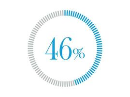 46 Percent Loading. 46 Percent circle diagrams Infographics vector, Percentage ready to use for web design. vector