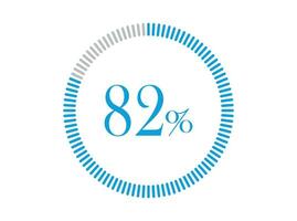 82 Percent Loading. 82 Percent circle diagrams Infographics vector, Percentage ready to use for web design. vector