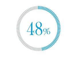 48 Percent Loading. 48 Percent circle diagrams Infographics vector, Percentage ready to use for web design. vector