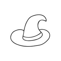 Hand drawn vector illustration of witch hat.