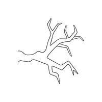 Hand drawn vector illustration dry branch.