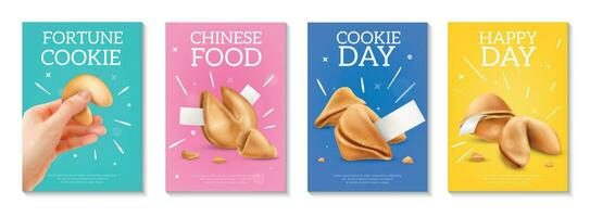 Fortune Cookies Posters Set vector