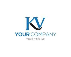 Creative KV logo icon design vector template.