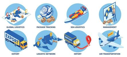 Export Import Round Compositions vector