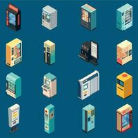 Vending Machine Isometric Icons vector