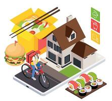 Online Food Delivery Infographics vector