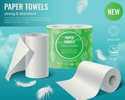 Paper Towels Advertising Background vector