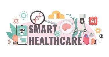 Smart Healthcare Text Composition vector