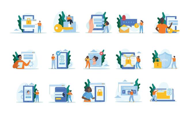 Smartphone Data Protection Icons