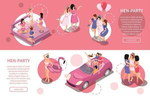 Hen Party Banners Set vector