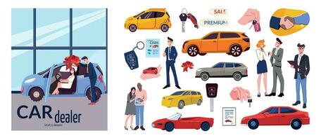 Car Dealer Set vector