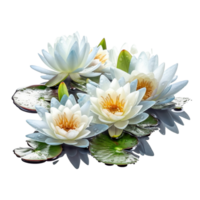 Water lilies isolated on transparent background, created with generative AI png