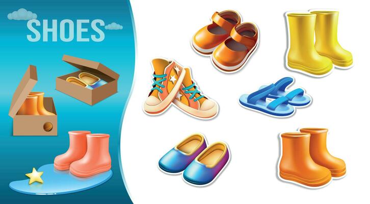 Shoes 3D Compositions Set