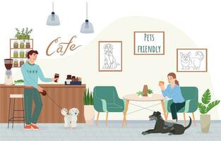 Pet Friendly Interior Concept Illustration vector